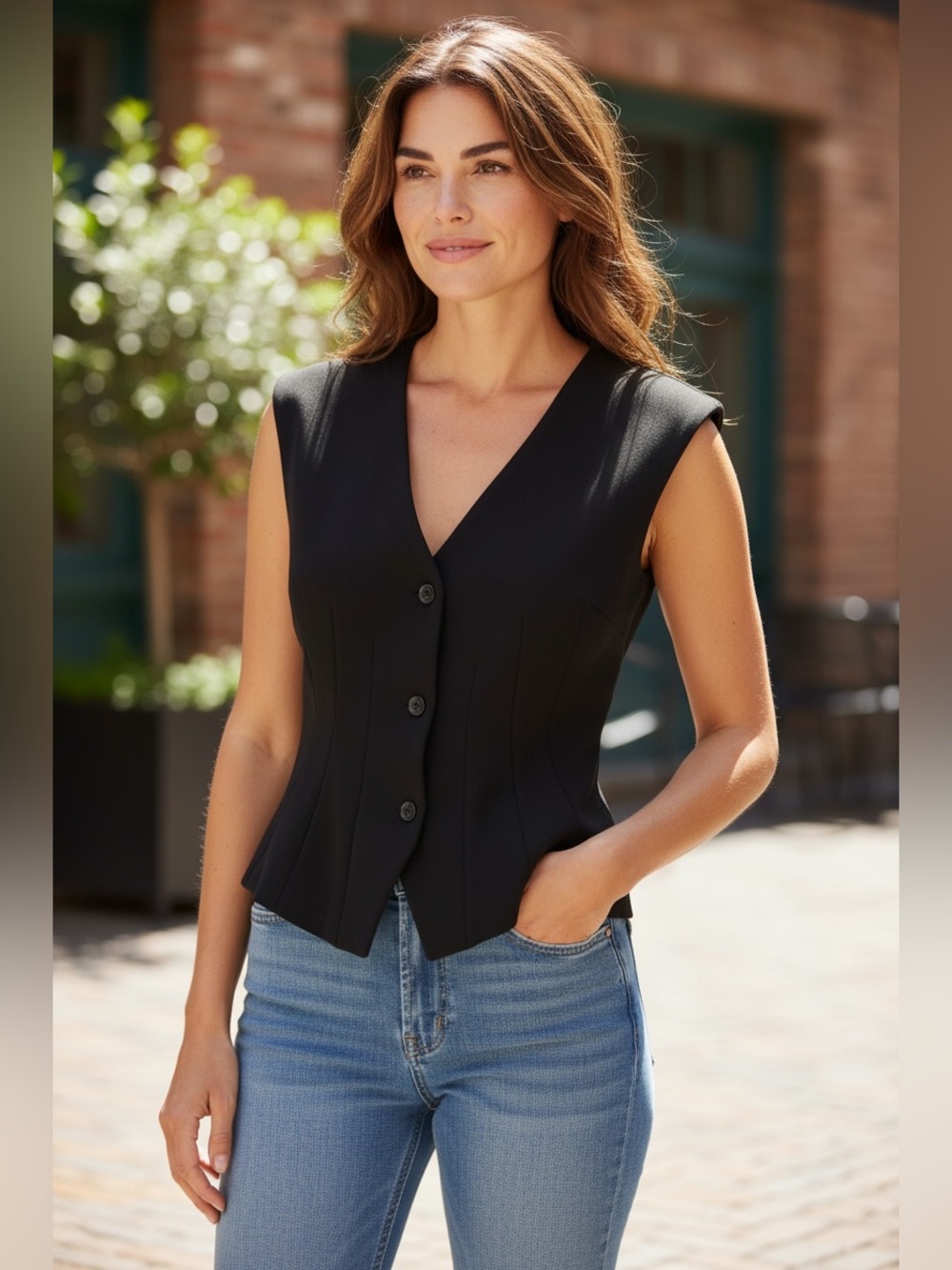 Zara NWT Button Up Vest